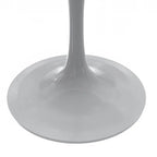 Mesa de comedor redonda con tablero de resina y pedestal de acero blanco