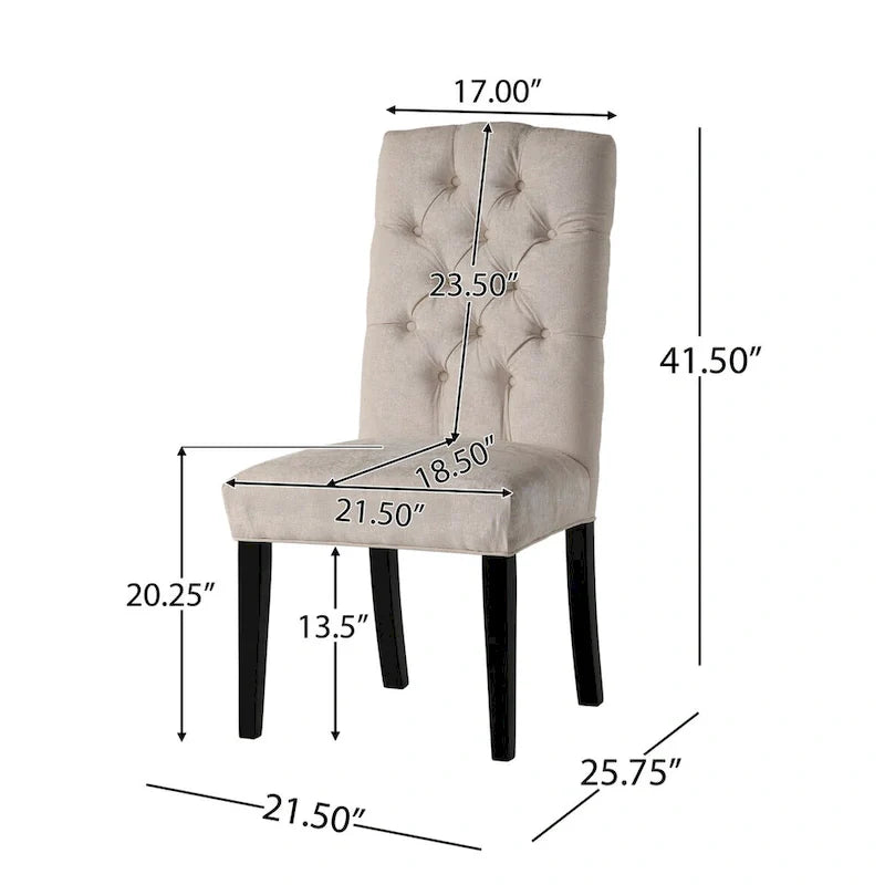 Juego de 2 sillas de comedor tapizadas con patas de madera