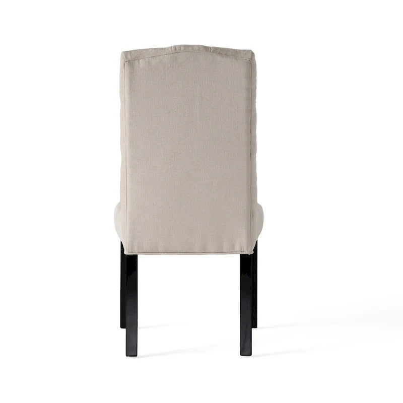Juego de 2 sillas de comedor tapizadas con patas de madera