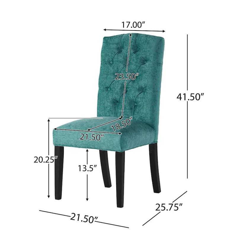Juego de 2 sillas de comedor tapizadas con patas de madera
