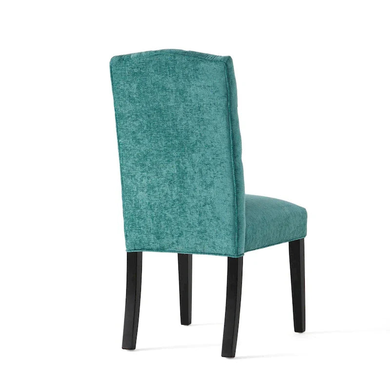 Juego de 2 sillas de comedor tapizadas con patas de madera