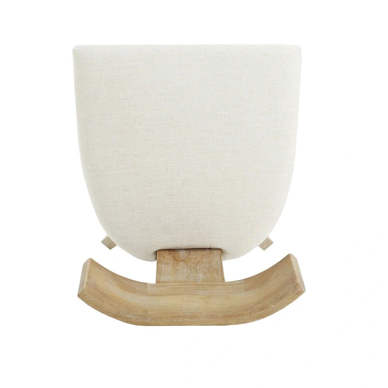 Silla de comedor tapizada con respaldo de listones de tela y madera de caucho (juego de 2)