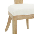 Silla de comedor tapizada con respaldo de listones de tela y madera de caucho (juego de 2)