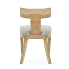 Silla de comedor tapizada con respaldo de listones de tela y madera de caucho (juego de 2)