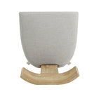 Silla de comedor tapizada con respaldo de listones de tela y madera de caucho (juego de 2)