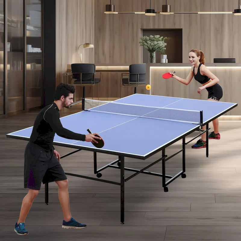 Juego de mesa de ping-pong plegable de 2,74 m con 2 paletas y 3 pelotas