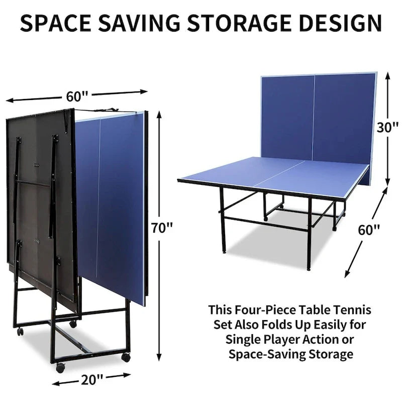 Juego de mesa de ping-pong plegable de 2,74 m con 2 paletas y 3 pelotas